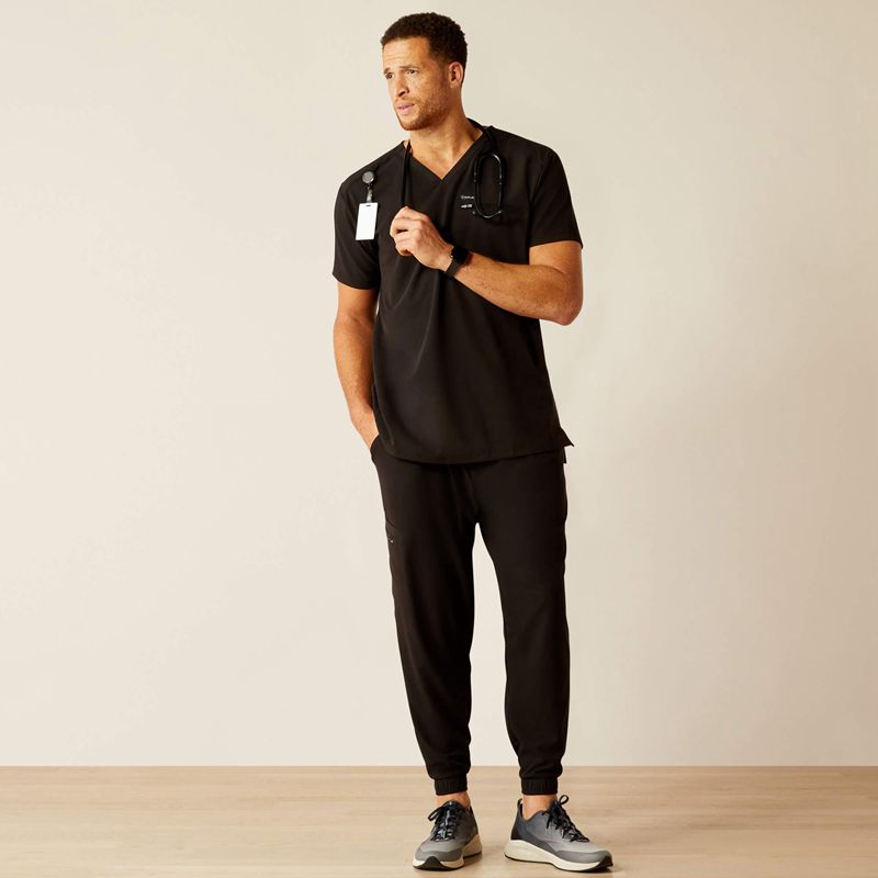 Ariat Whitman Scrub Top Noir Homme | XES-32668598