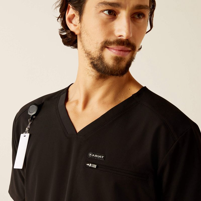 Ariat Whitman Scrub Top Noir Homme | XES-32668598