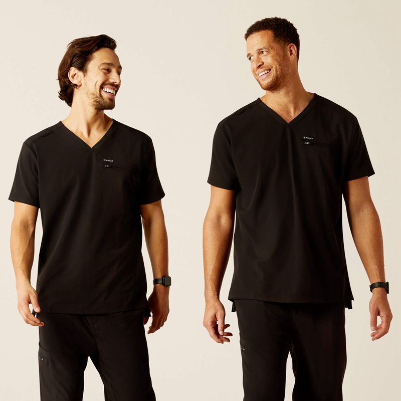 Ariat Whitman Scrub Top Noir Homme | XES-32668598