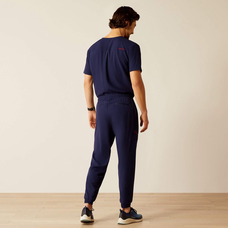 Ariat Drew Cargo Stretch Jogger Scrub Pant Bleu Marine Homme | XCU-74314944