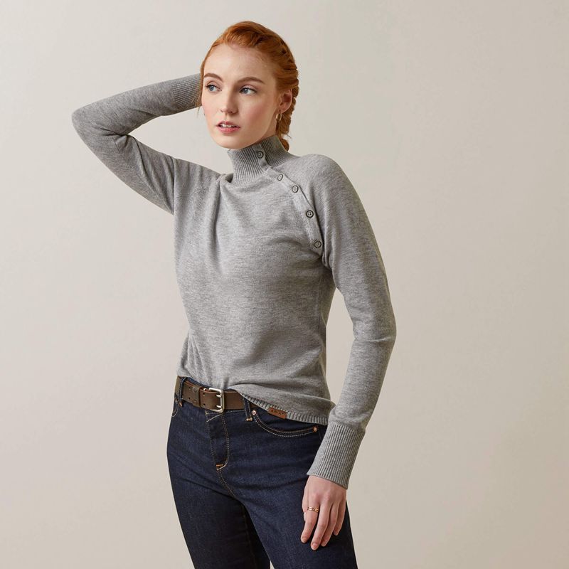 Ariat Half Moon Bay Sweater Grise Femme | DKK-05818555