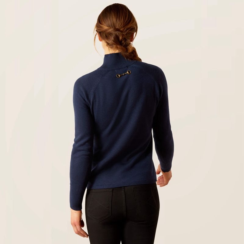 Ariat Half Moon Bay Sweater Bleu Marine Femme | AUS-85257059