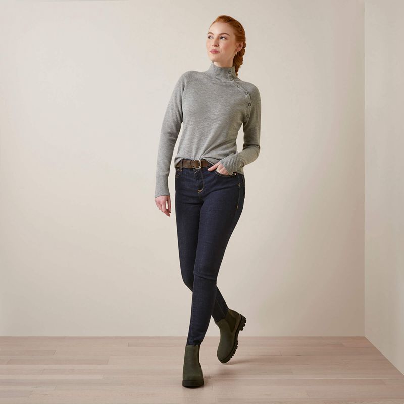 Ariat Half Moon Bay Sweater Grise Femme | DKK-05818555