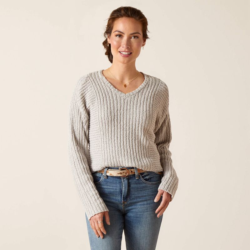 Ariat Daneway Sweater Grise Femme | CTJ-12297263