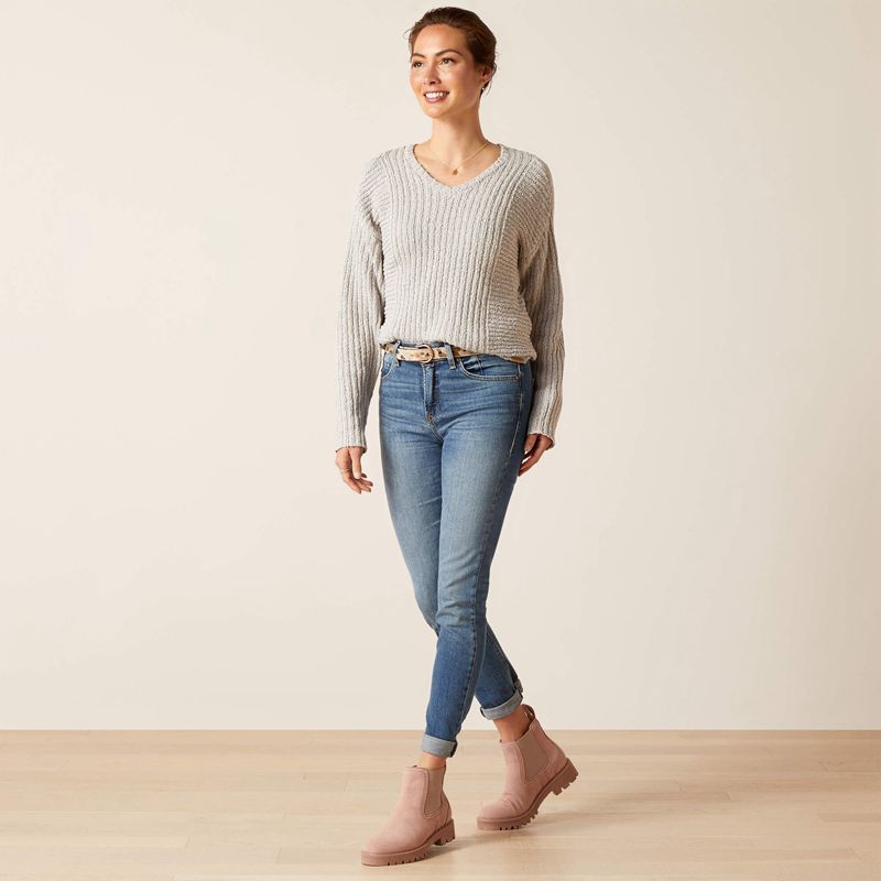 Ariat Daneway Sweater Grise Femme | CTJ-12297263