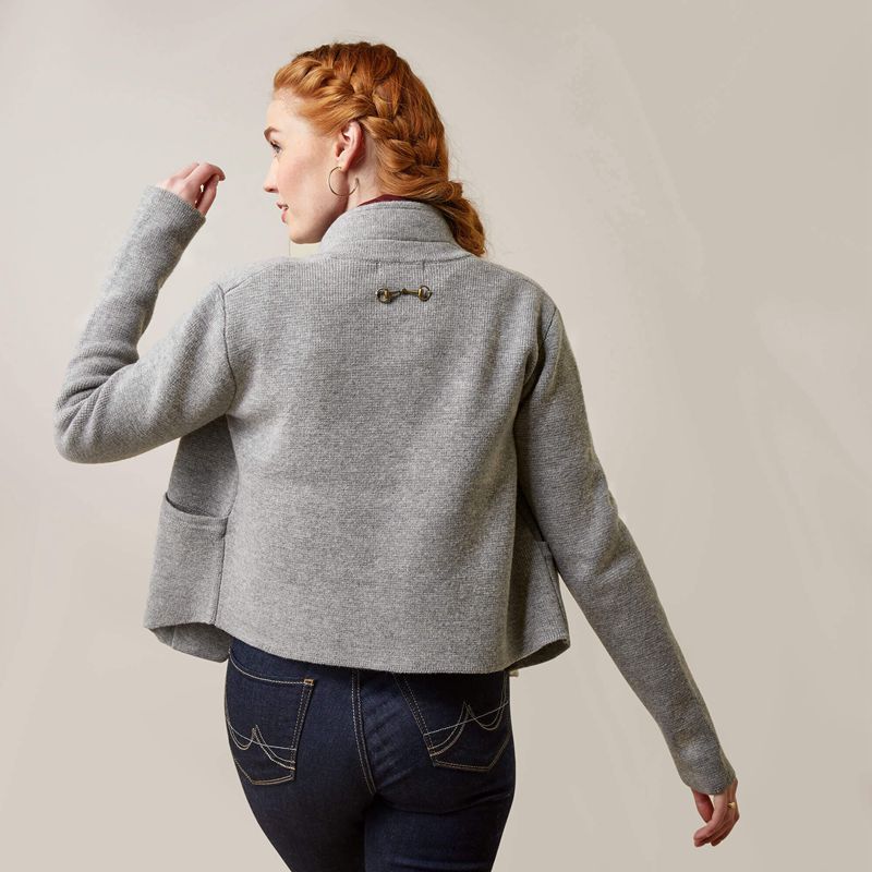 Ariat Daly Cardigan Heather Gray Femme | LXP-04866062