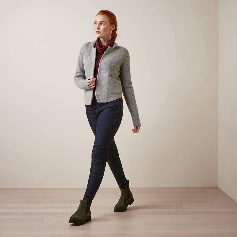 Ariat Daly Cardigan Heather Gray Femme | LXP-04866062