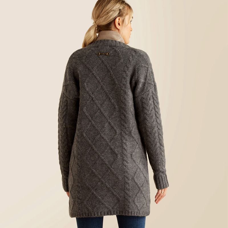 Ariat Colma Cardigan Charcoal Femme | OJM-91787461