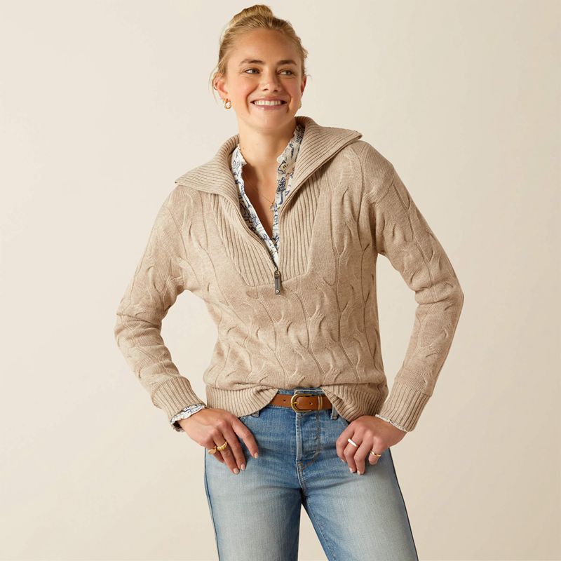 Ariat Alamere Sweater Oatmeal Heather Femme | XLR-83626474