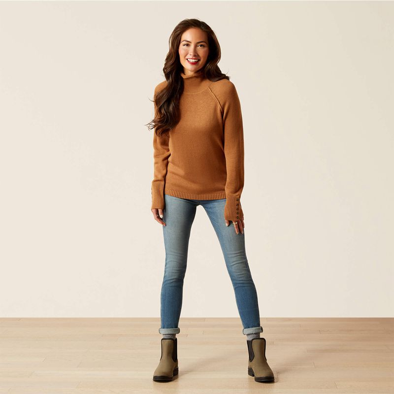 Ariat Bahia Sweater Camel Femme | ZZQ-44904490