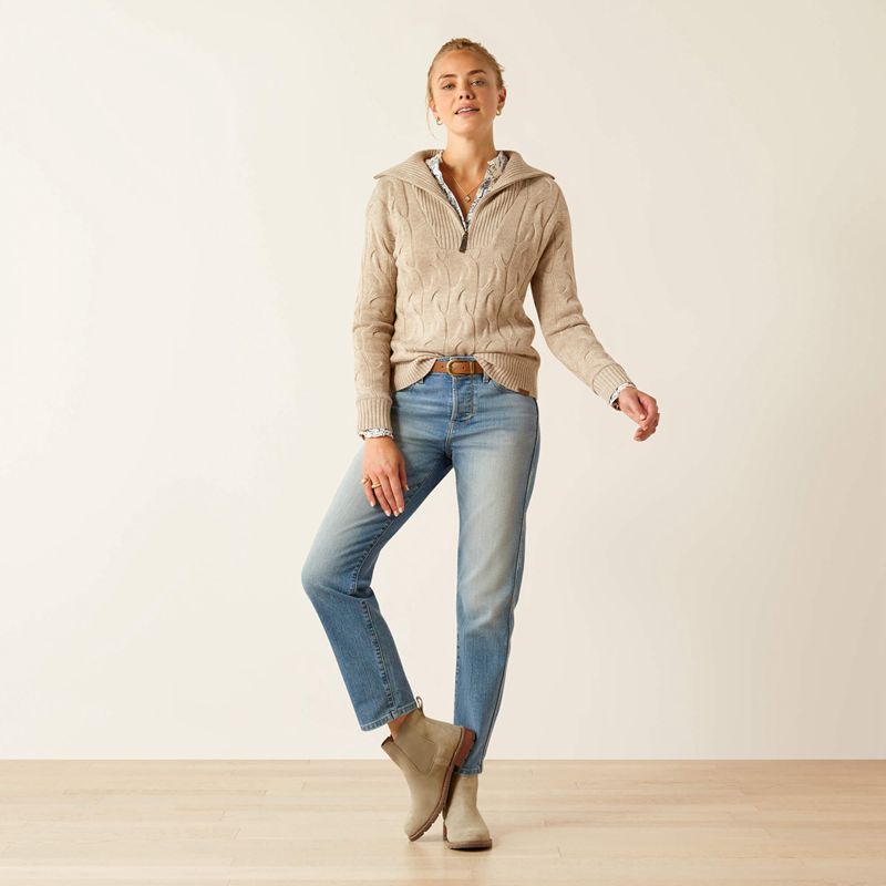 Ariat Alamere Sweater Oatmeal Heather Femme | XLR-83626474