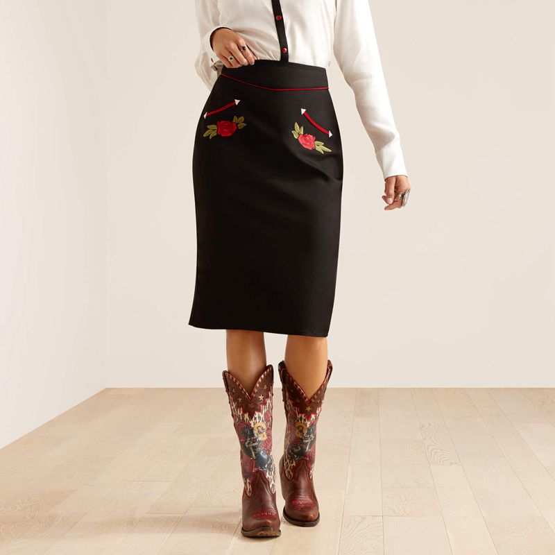 Ariat Rodeo Quincy Skirt Noir Femme | XQZ-79745261