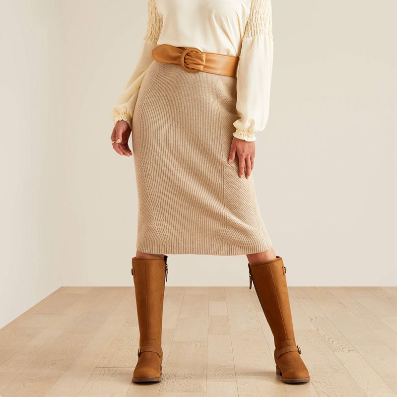 Ariat Malvern Skirt Oatmeal Heather Femme | XZU-98295891