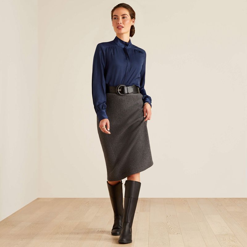 Ariat Malvern Skirt Charcoal Femme | OYE-22619442