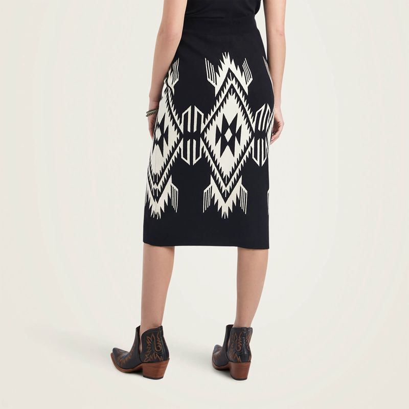 Ariat Chimayo Sweater Skirt Blk/Buttercream Femme | MPT-23941175