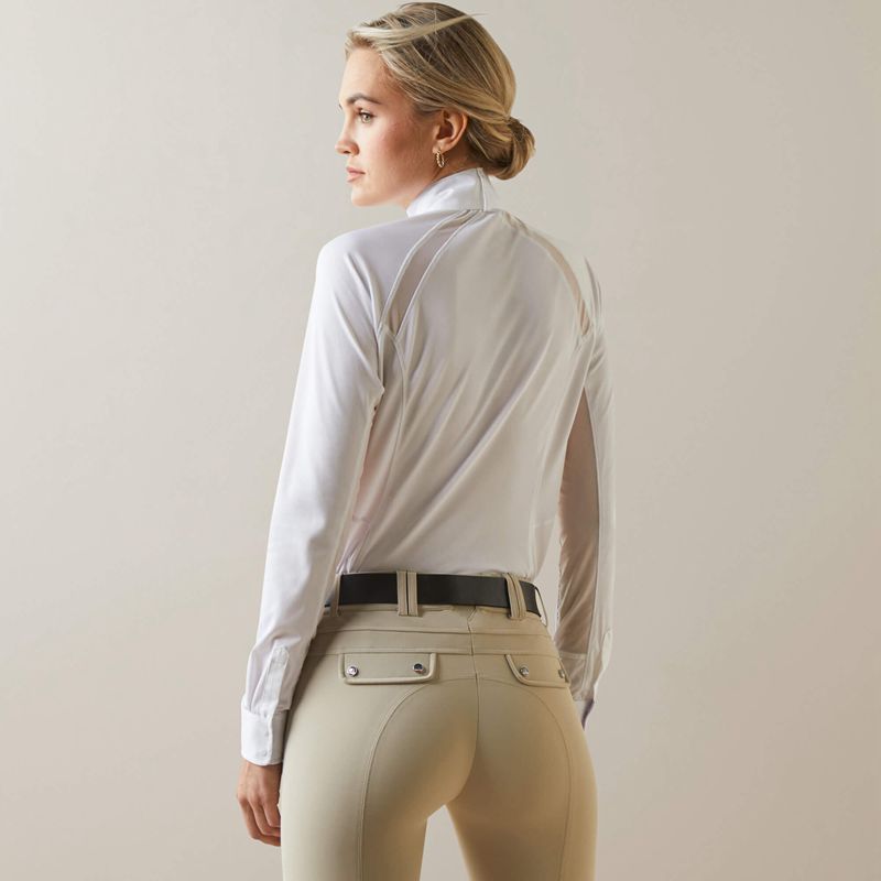 Ariat Sunstopper Pro 2.0 Show Shirt White/Flynn Femme | AWP-78978038