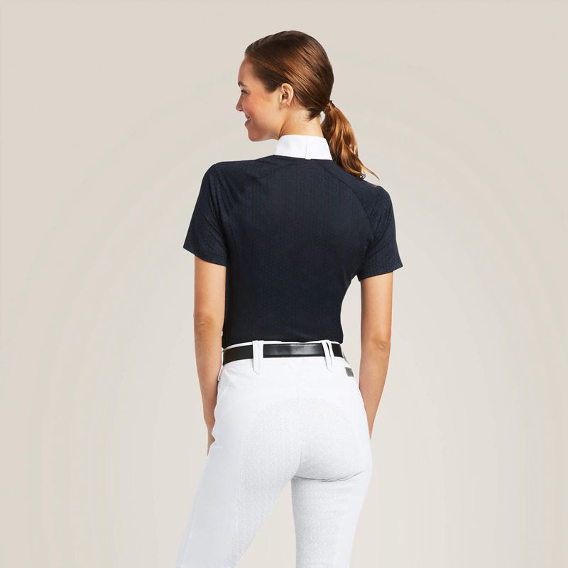 Ariat Showstopper 3.0 Show Shirt Bleu Marine Femme | NOA-50167644