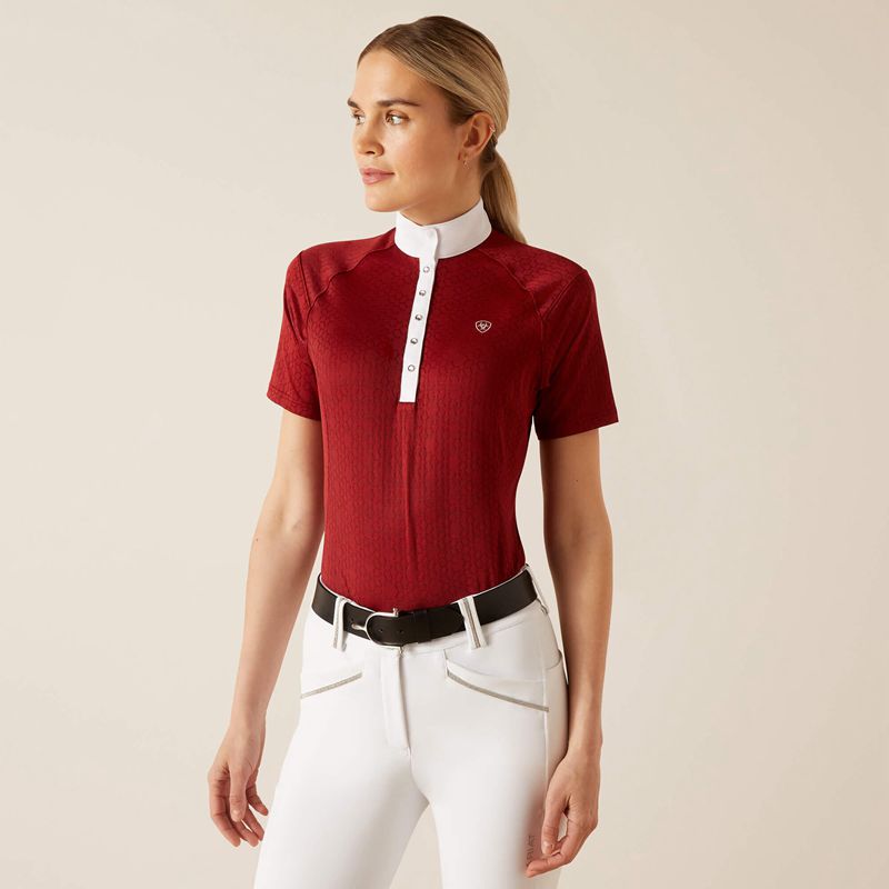 Ariat Showstopper 3.0 Show Shirt Sun-Dried Tomato Femme | DGB-83949478