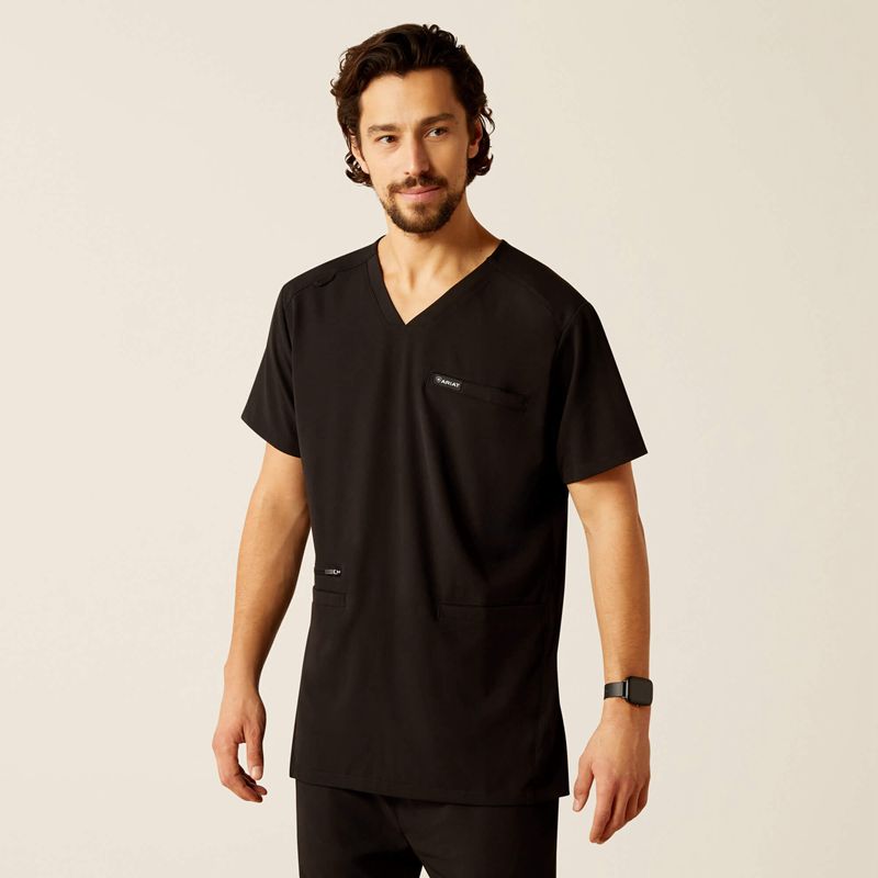 Ariat Derham 6 Pocket Scrub Top Noir Homme | AJL-74625019