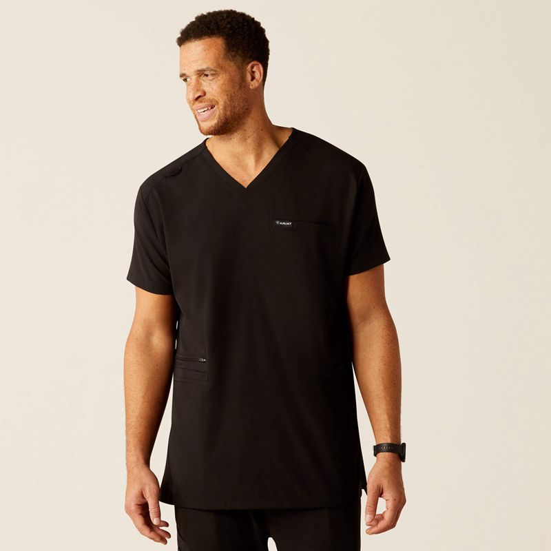 Ariat Derham 6 Pocket Scrub Top Noir Homme | AJL-74625019