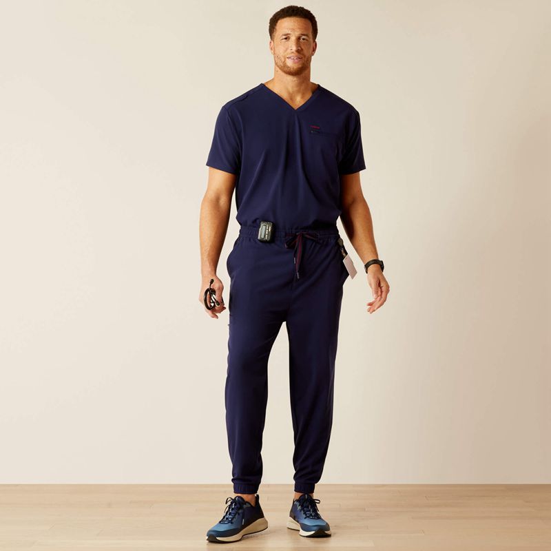 Ariat Drew Cargo Stretch Jogger Scrub Pant Bleu Marine Homme | XCU-74314944