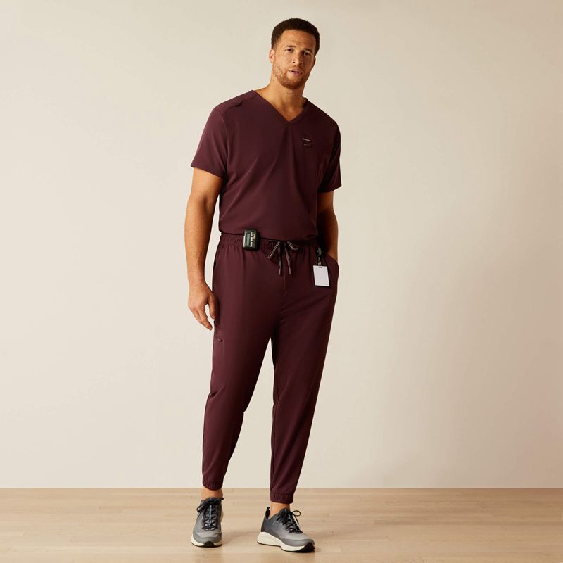 Ariat Drew Cargo Stretch Jogger Scrub Pant Winetasting Homme | VBN-00537133