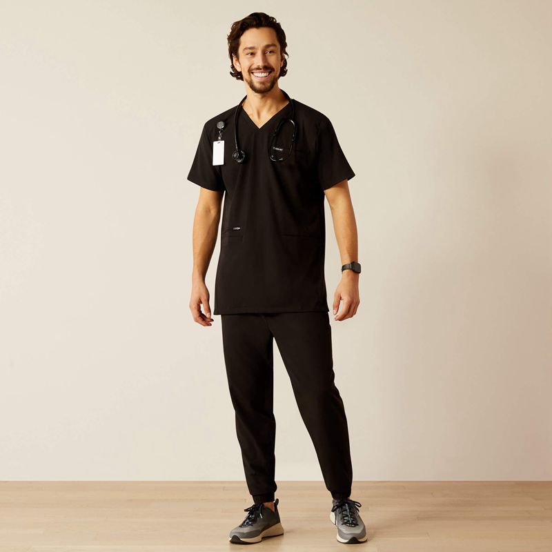 Ariat Derham 6 Pocket Scrub Top Noir Homme | AJL-74625019