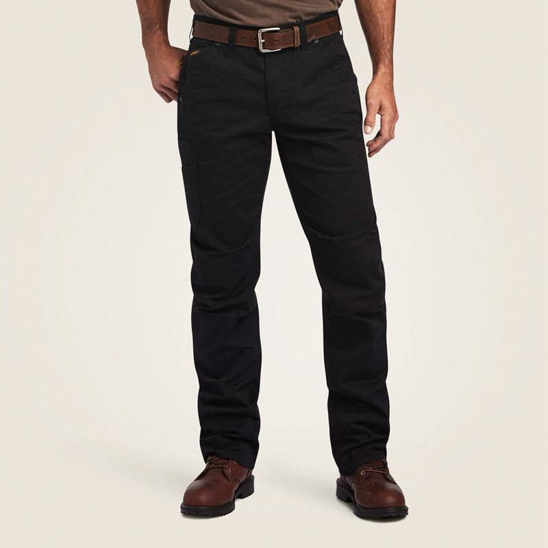 Ariat Rebar M5 Straight Durastretch Washed Twill Dungaree Straight Leg Pant Noir Homme | FPN-46524753