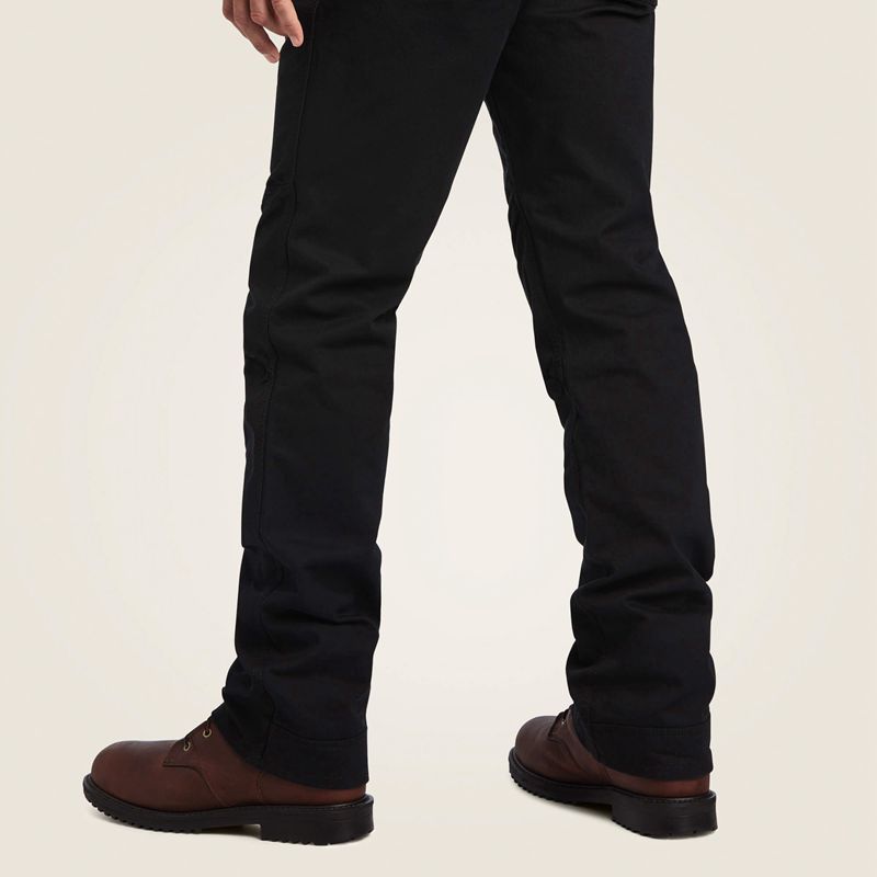 Ariat Rebar M5 Straight Durastretch Washed Twill Dungaree Straight Leg Pant Noir Homme | FPN-46524753