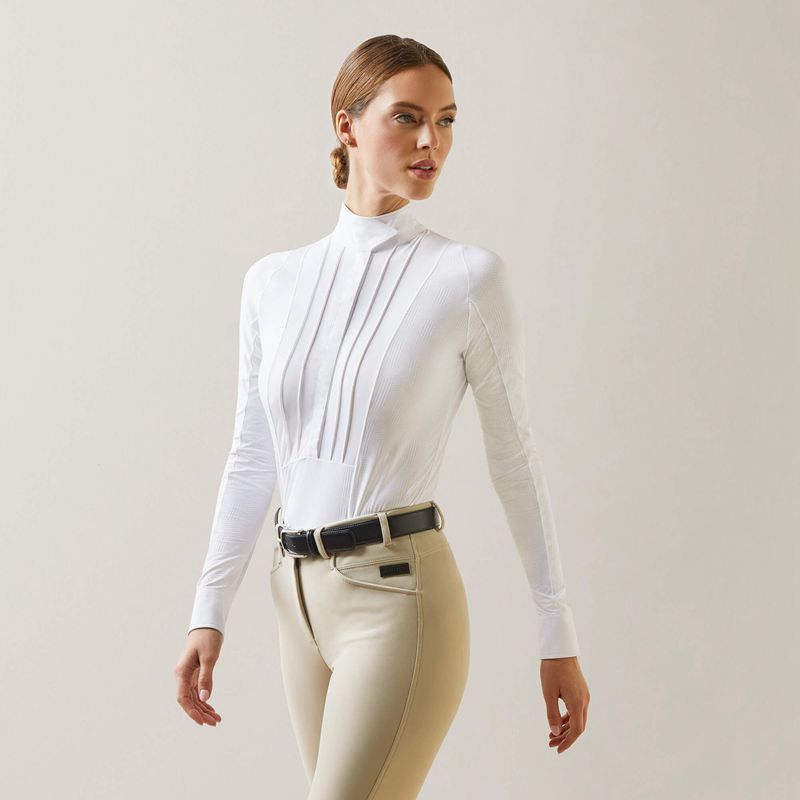 Ariat Luxe Show Shirt Blanche Femme | DNG-00298009