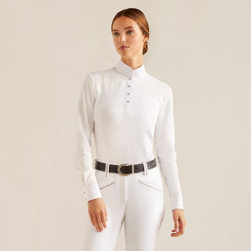 Ariat Bellatrix Show Shirt Blanche Femme | OGF-62178824