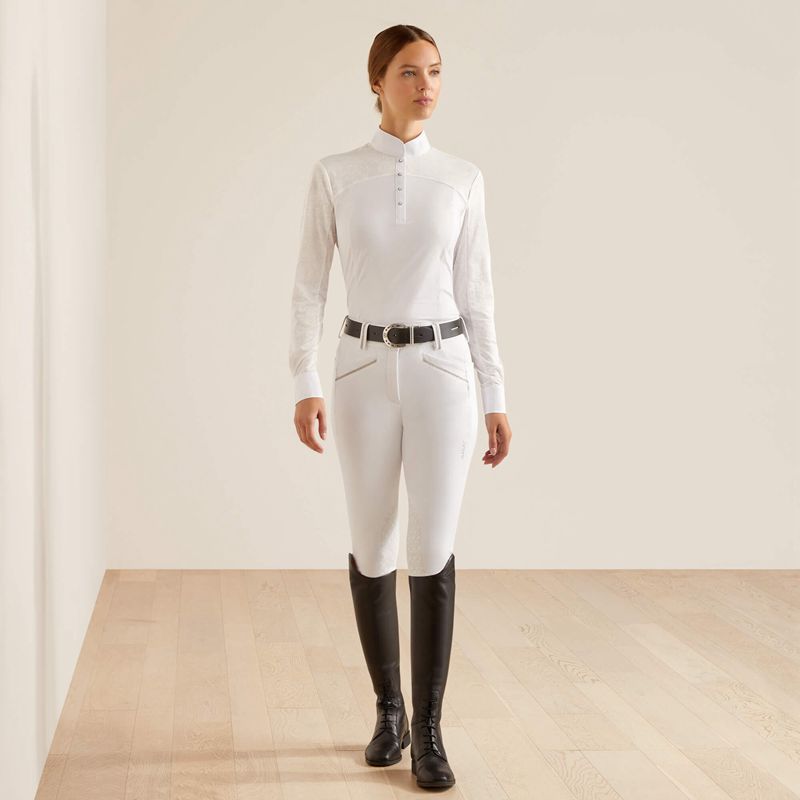 Ariat Bellatrix Show Shirt Blanche Femme | OGF-62178824