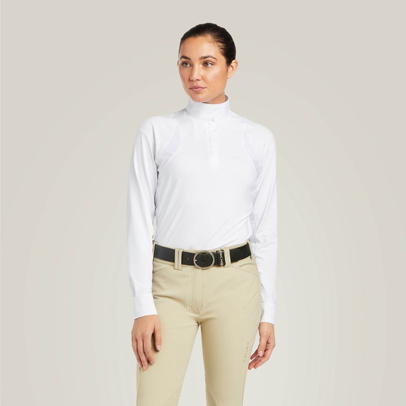 Ariat Auburn Show Shirt Blanche Femme | REM-90060707