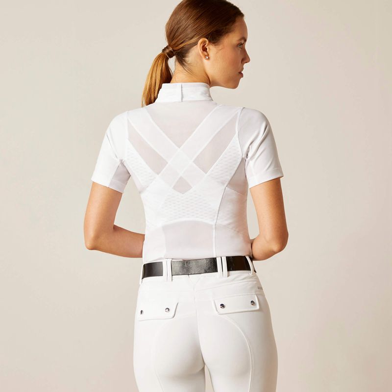 Ariat Ascent Show Shirt Blanche Femme | ZUU-98646351