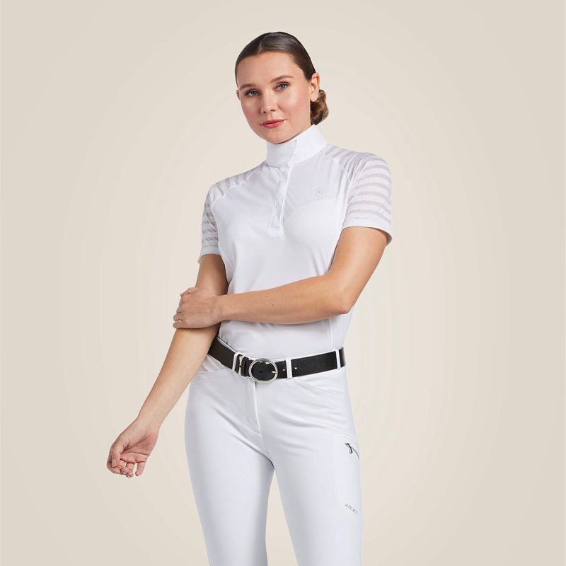 Ariat Aptos Vent Show Shirt Blanche Femme | FMI-97573777