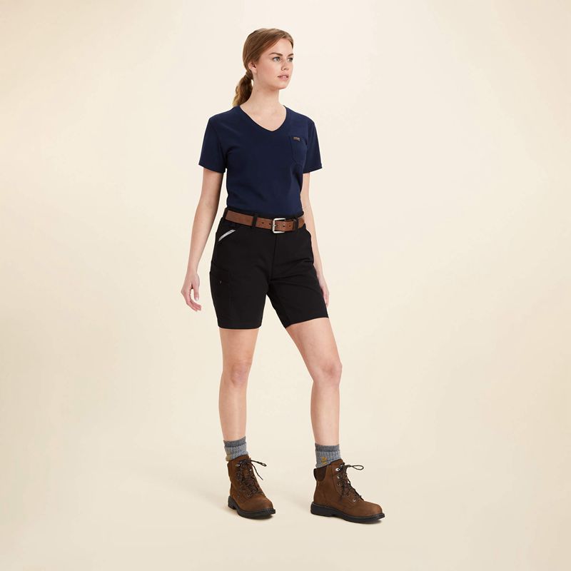 Ariat Rebar Durastretch Made Tough Short Noir Femme | ADD-56640558