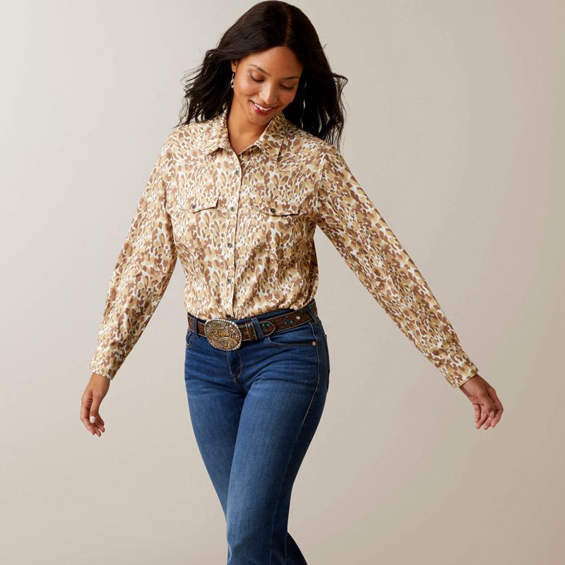 Ariat Western Venttek Stretch Shirt Leopard Femme | FKK-41265481