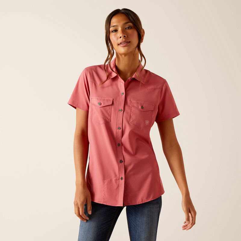 Ariat Western Venttek Shirt Rose Femme | MQV-83993677