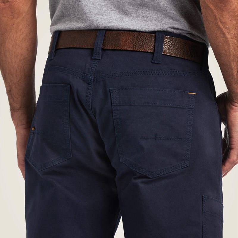 Ariat Rebar M4 Low Rise Durastretch Made Tough Stackable Straight Leg Pant Bleu Marine Homme | GPG-38163842