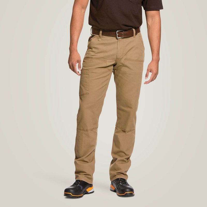 Ariat Rebar M4 Low Rise Durastretch Made Tough Double Front Stackable Straight Leg Pant Kaki Homme | KHT-50378824