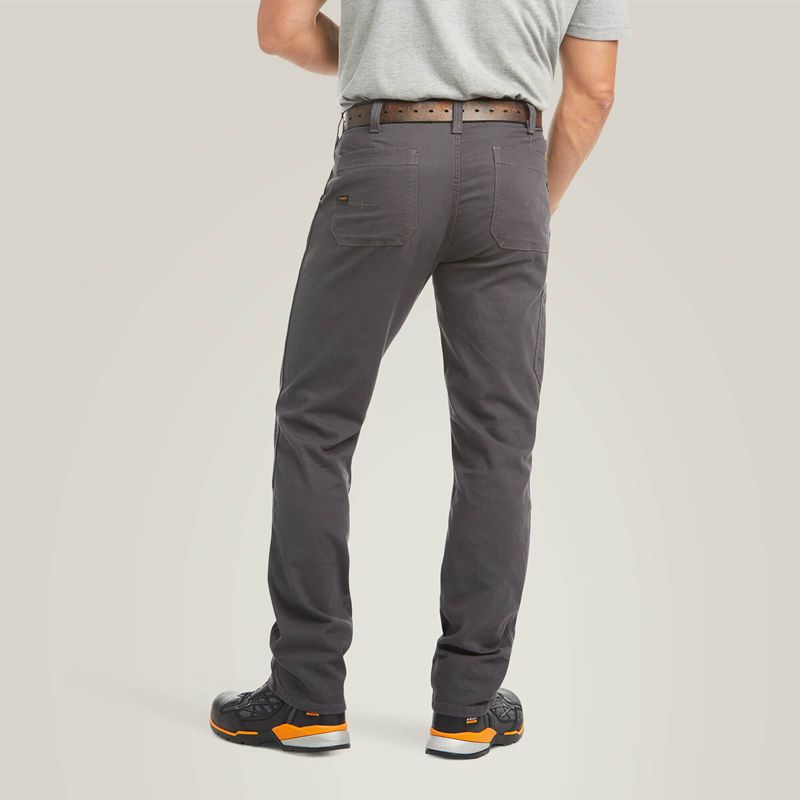 Ariat Rebar M4 Low Rise Durastretch Made Tough Double Front Stackable Straight Leg Pant Grise Homme | DZH-01760766