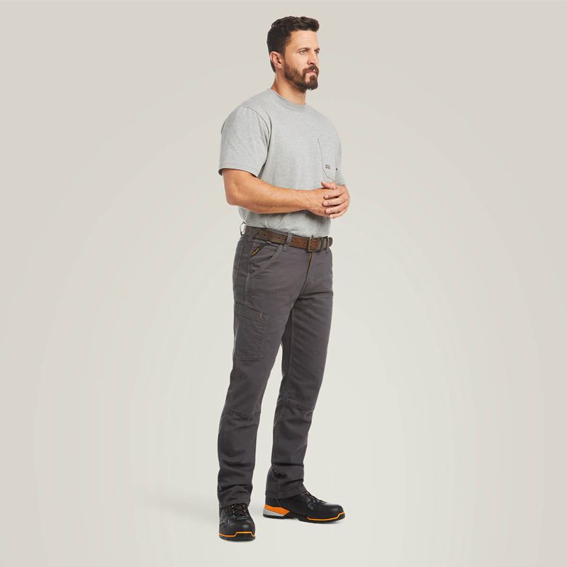 Ariat Rebar M4 Low Rise Durastretch Made Tough Double Front Stackable Straight Leg Pant Grise Homme | DZH-01760766