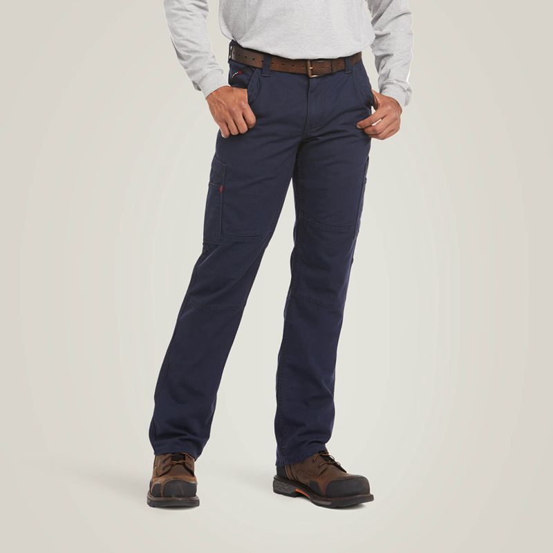 Ariat Fr M5 Stretch Duralight Canvas Stackable Straight Leg Pant Bleu Marine Homme | YSA-38319614