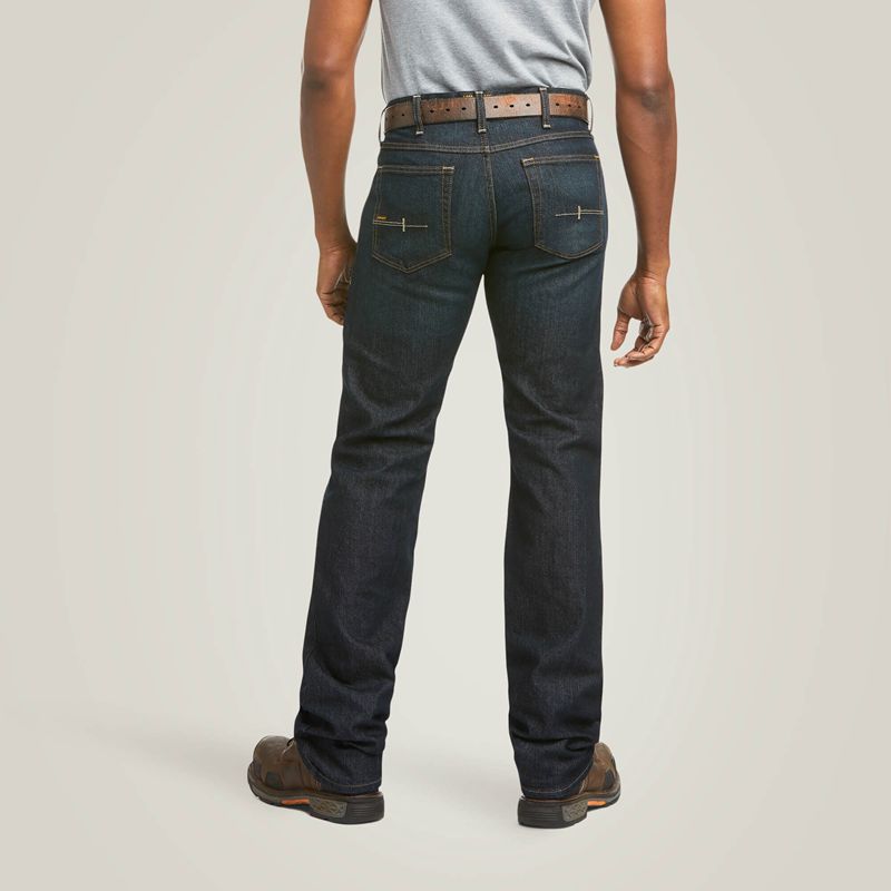 Ariat Rebar M5 Straight Durastretch Basic Double Front Stackable Straight Leg Jean Blackstone Homme | CGJ-41433559