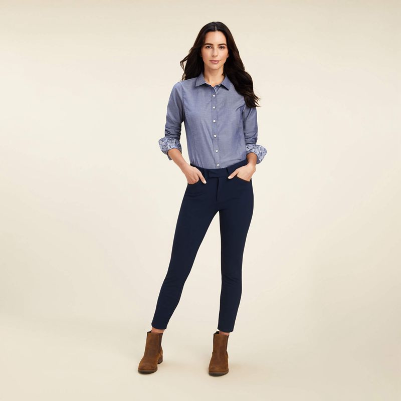 Ariat Tomales Shirt Bleu Marine Femme | DOV-55325656