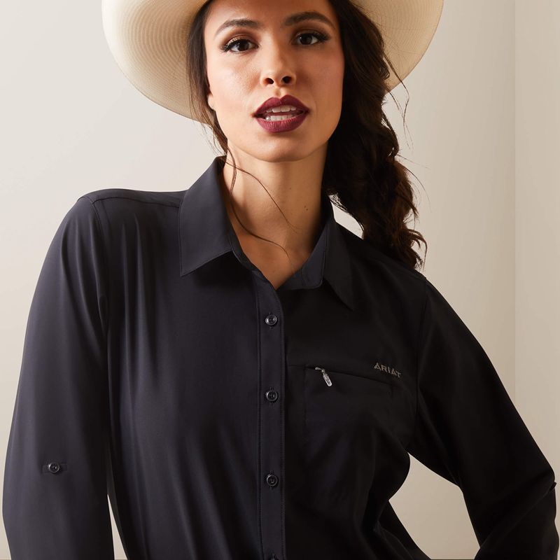 Ariat Venttek Stretch Shirt Noir Femme | VDI-21051879