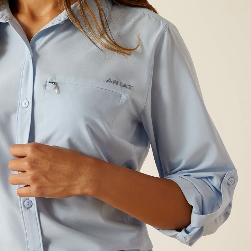 Ariat Venttek Stretch Shirt Bleu Femme | CJZ-58610458