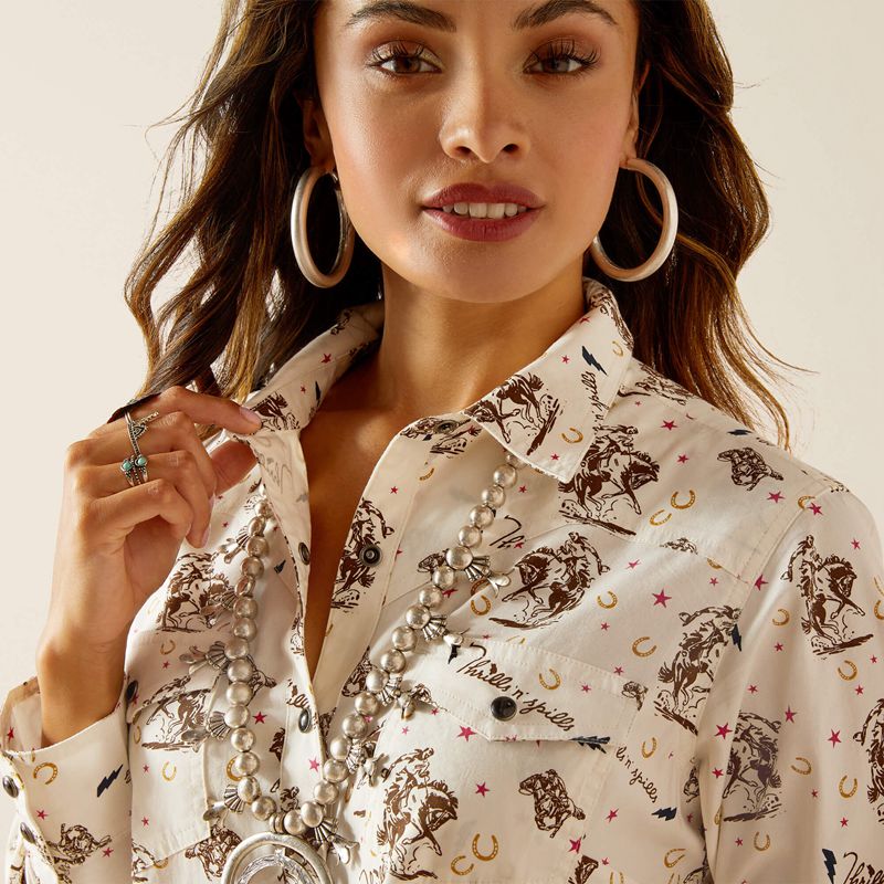 Ariat Thrills N Spills Shirt Thrilling Print Femme | YSR-43978945