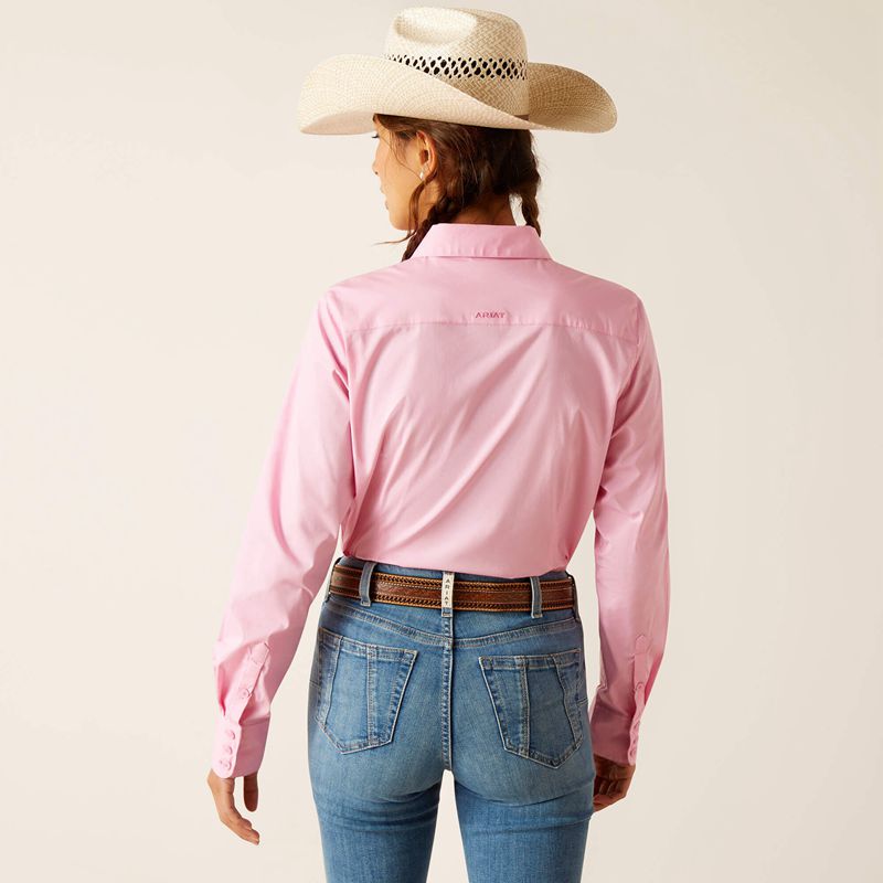 Ariat Team Kirby Stretch Shirt Rose Femme | SVE-48476474