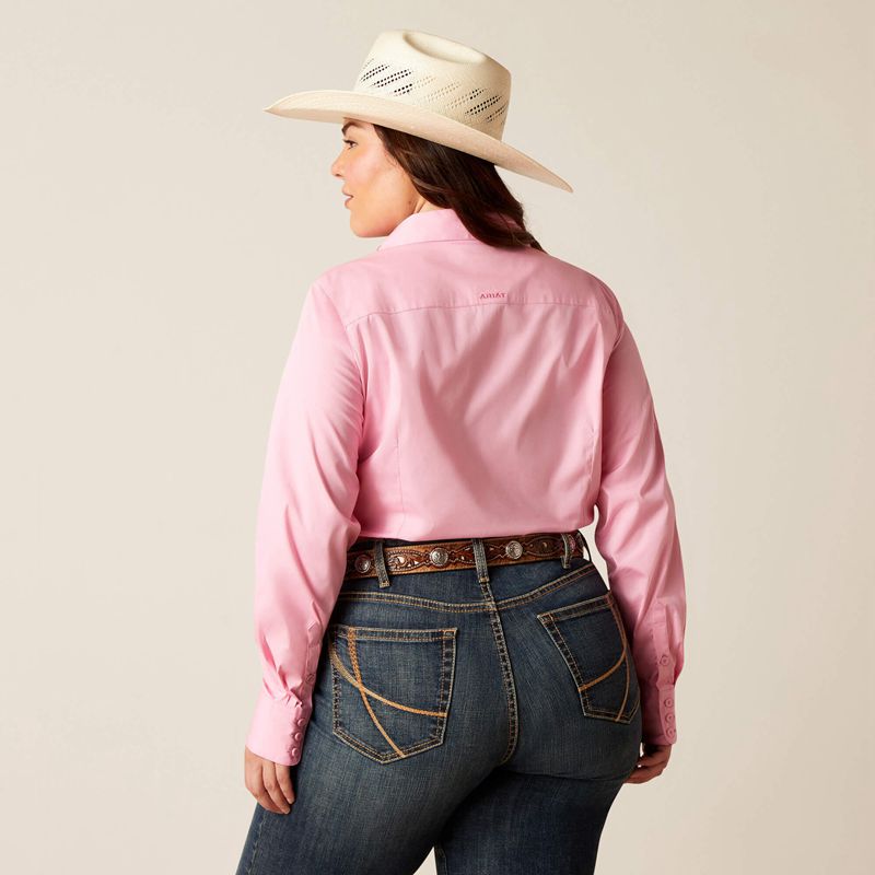 Ariat Team Kirby Stretch Shirt Rose Femme | SVE-48476474